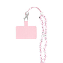 CRYSTAL DIAMOND Phone lanyard, Phone pendant / cord length 74cm (37cm in the loop) / on neck - lite pink