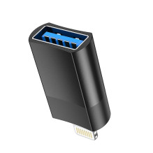 Adapteris OTG USB A į Lightning Hoco UA17, juodas