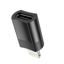 Adapteris USB C į Lightning Hoco UA17 juodas Adapteris USB C į Lightning Hoco UA17 juodas