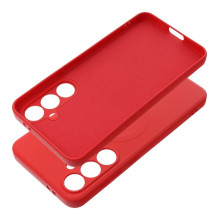 Case for Samsung S24 FE Silicone Mag Cover compatible with MagSafe red