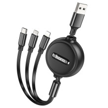 Laidas 3in1 USB A į Lightning / Micro USB / USB C Hoco 2A 1 m X75 juodas