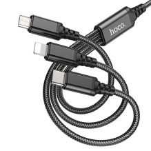 Laidas 3in1 USB A į Lightning / Micro USB / USB C Hoco 2A 1 m X76 juodas