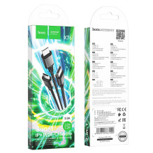 Laidas 3in1 USB A į Lightning / Micro USB / USB C Hoco 2A 1 m X76 juodas