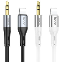 Kabelis AUX Jack 3,5 mm - Lightning Hoco UPA22 1 m, juodas