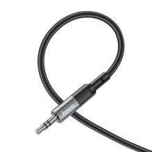Kabelis AUX Jack 3,5 mm į Jack 3,5 mm Hoco 1 m UPA23 metalo pilkas