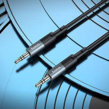 Kabelis AUX Jack 3,5 mm į Jack 3,5 mm Hoco 1 m UPA23 metalo pilkas