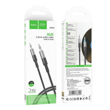 Kabelis AUX Jack 3,5 mm į Jack 3,5 mm Hoco 1 m UPA23 metalo pilkas