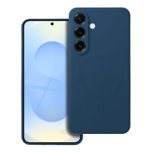 Case for Samsung S25 Silicone Mag Cover compatible with MagSafe blue