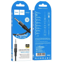 Kabelis AUX lizdas 3,5 mm į 3,5 mm lizdą Hoco 1,2 m UPA27 juodas