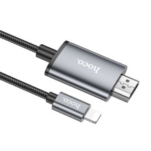 Laidas „Lightning“ į HDMI jungtį Hoco 1080p 2 m UA27 metalo pilkas Laidas „Lightning“ į HDMI jungtį Hoco 1080p 2 m UA27 metalo pilkas