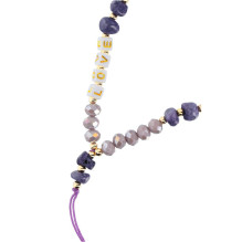 LOVE Phone lanyard, Phone pendant / cord length 44cm (22cm in the loop) / on hand - purple