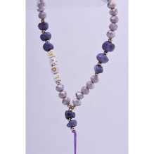 LOVE Phone lanyard, Phone pendant / cord length 44cm (22cm in the loop) / on hand - purple