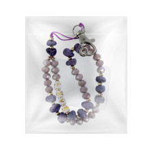 LOVE Phone lanyard, Phone pendant / cord length 44cm (22cm in the loop) / on hand - purple