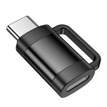 Adapter OTG USB C to Lightning Hoco 3A UA31E black Adapter OTG USB C to Lightning Hoco 3A UA31E black