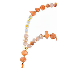 LOVE Phone lanyard, Phone pendant / cord length 44cm (22cm in the loop) / on hand - orange LOVE Phone lanyard, Phone pendant / cord length 44cm (22cm in the loop) / on hand - orange