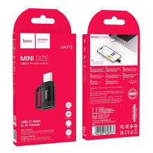 Adapteris OTG USB C į Lightning Hoco 3A UA31E, juodas