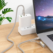 Cable All-in-one USB A / USB C to USB C / Cigarette lighter Hoco 3A 60W 1,2 m U138 grey