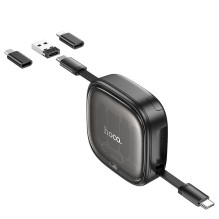 Cable All-in-one retractable charging set Hoco PD 3A 60W 0,95 m U140 black