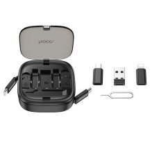 Cable All-in-one retractable charging set Hoco PD 3A 60W 0,95 m U140 black