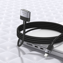 USB C laidas į Mag3 Hoco 5A 140W magnetinis 1,8 m U141 juodas