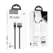 USB C laidas į Mag3 Hoco 5A 140W magnetinis 1,8 m U141 juodas