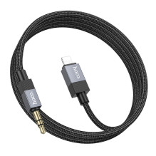 Kabelis AUX Jack 3,5 mm (kištukas) - Lightning (kištukas) Hoco UPA32A 1 m juodas