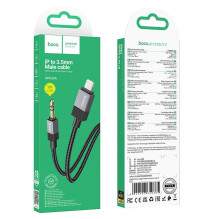 Kabelis AUX Jack 3,5 mm (kištukas) - Lightning (kištukas) Hoco UPA32A 1 m juodas