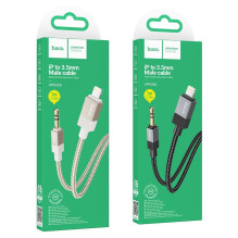 Kabelis AUX Jack 3,5 mm (kištukas) - Lightning (kištukas) Hoco UPA32A, 1 m, auksinis