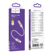 Adapter AUX USB C (male) to Jack 3,5 mm (female) Hoco UPA32C gold Adapter AUX USB C (male) to Jack 3,5 mm (female) Hoco UPA32C gold