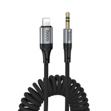 Kabelis AUX Jack 3,5 mm - Lightning Hoco UPA33A 1,5 m, juodas Kabelis AUX Jack 3,5 mm - Lightning Hoco UPA33A 1,5 m, juodas
