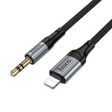 Kabelis AUX Jack 3,5 mm - Lightning Hoco UPA33A 1,5 m, juodas Kabelis AUX Jack 3,5 mm - Lightning Hoco UPA33A 1,5 m, juodas
