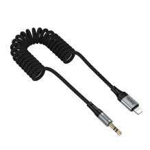 Kabelis AUX Jack 3,5 mm - Lightning Hoco UPA33A 1,5 m, juodas Kabelis AUX Jack 3,5 mm - Lightning Hoco UPA33A 1,5 m, juodas