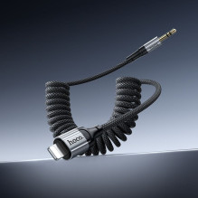 Kabelis AUX Jack 3,5 mm - Lightning Hoco UPA33A 1,5 m, juodas Kabelis AUX Jack 3,5 mm - Lightning Hoco UPA33A 1,5 m, juodas