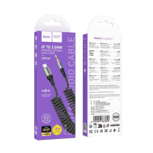 Kabelis AUX Jack 3,5 mm - Lightning Hoco UPA33A 1,5 m, juodas Kabelis AUX Jack 3,5 mm - Lightning Hoco UPA33A 1,5 m, juodas