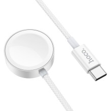 Belaidis įkroviklis Hoco 2,5W USB C, suderinamas su Apple Watch ir Samsung Watch CW59, baltas