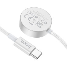 Belaidis įkroviklis Hoco 2,5W USB C, suderinamas su Apple Watch ir Samsung Watch CW59, baltas