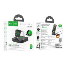 Wireles charger Hoco 3in1 3A 5W compatible with Apple Watch CQ16A black