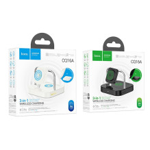 Wireles charger Hoco 3in1 3A 5W compatible with Apple Watch CQ16A black