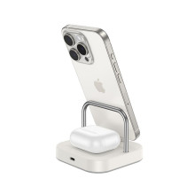 Belaidis įkroviklis Hoco 3in1 3A 5W, suderinamas su Apple Watch CQ16A, pieno baltumo