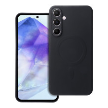 Case for Samsung A55 Silicone Mag Cover compatible with MagSafe black