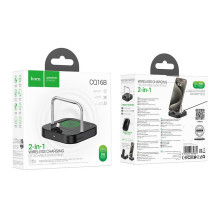 Desktop charger Hoco 2in1 USB C PD QC 3A 30W + wireless charging 5W CQ16B black