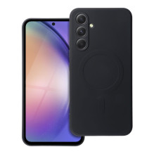 Silikoninis „Samsung A54“ dėklas, suderinamas su „MagSafe“, juodas