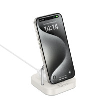 Stalinis įkroviklis Hoco 2in1 USB C PD QC 3A 30W + belaidis įkrovimas 5W CQ16B pieno baltumo
