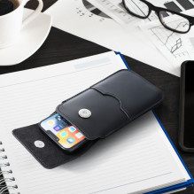 ROYAL - Leather universal flap pocket / black - Size 2XL - IPHONE 6 PLUS / SAMSUNG A52 / XIAOMI REDMI NOTE 10 ROYAL - Leather universal flap pocket / black - Size 2XL - IPHONE 6 PLUS / SAMSUNG A52 / XIAOMI REDMI NOTE 10
