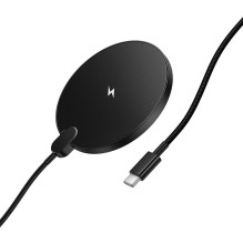 Wireless charger Hoco 15W with cable USB C and digital display CW62 black