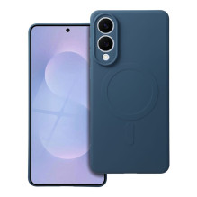 Case for Samsung S25 EDGE Silicone Mag Cover compatible with MagSafe blue