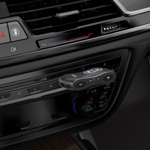 Automobilinis „Bluetooth“ siųstuvas „Hoco E73 PRO“ juodas, 3,5 mm jungtimi
