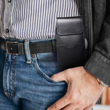 ROYAL - Leather universal flap pocket / black - Size 2XL+wide - SAMSUNG A12 / NOTE 9 / XIAOMI REDMI NOTE 10 PRO ROYAL - Leather universal flap pocket / black - Size 2XL+wide - SAMSUNG A12 / NOTE 9 / XIAOMI REDMI NOTE 10 PRO