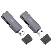 Kortelių skaitytuvas SD / TF Hoco USB A 2.0 HB45 metalo pilkas