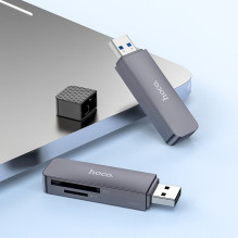 Card reader SD / TF Hoco USB A 2.0 HB45 metal gray